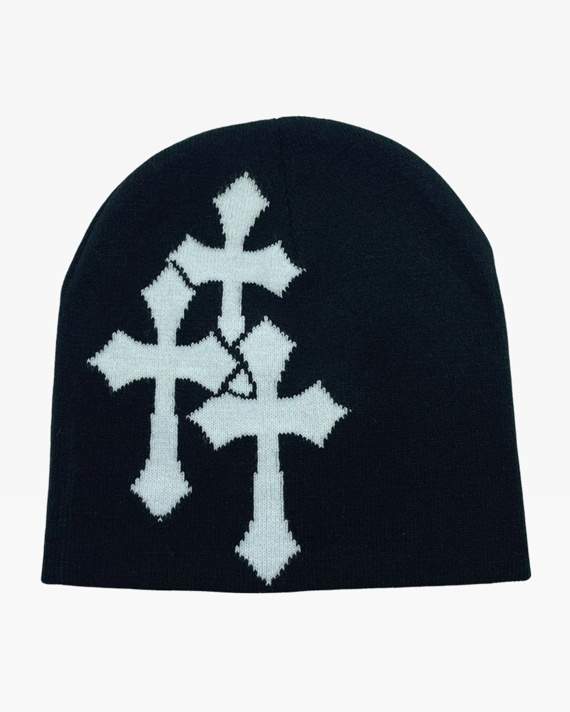 Cross Beanie | Y2K Wave