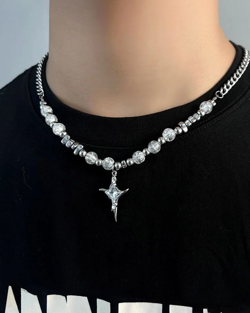 Silver Cross Necklace Y2K