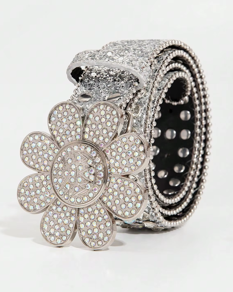 Rhinestone Flower Belt