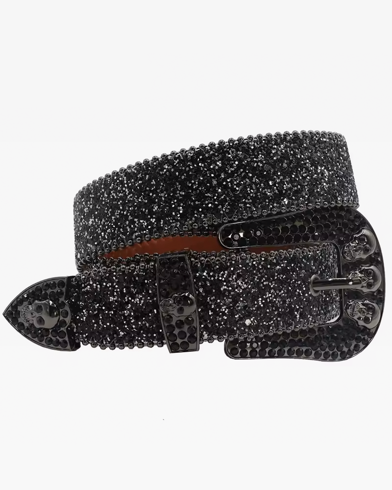 Black Rhinestone Western Belt