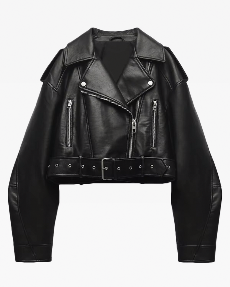 Cropped Leather Jacket Womens | Y2K Wave Cropped Leather Jacket Womens | Y2K Wave
