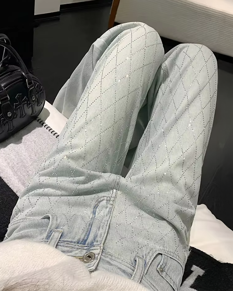 Rhinestone Jeans Y2K