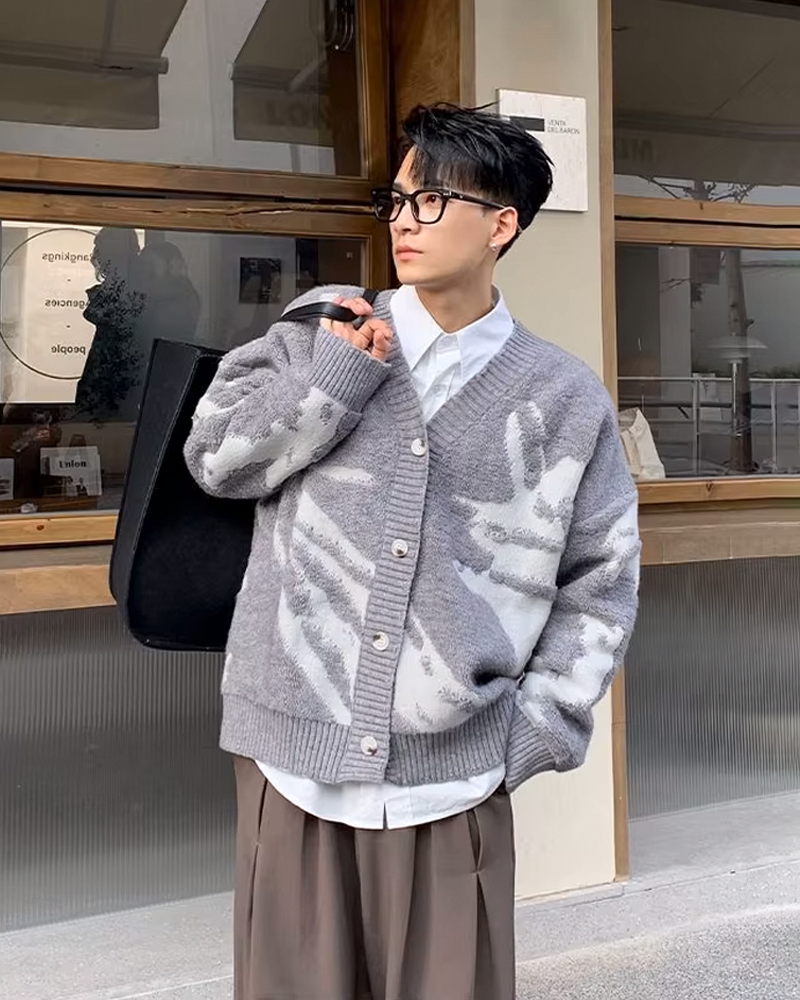 Mens Graphic Cardigan