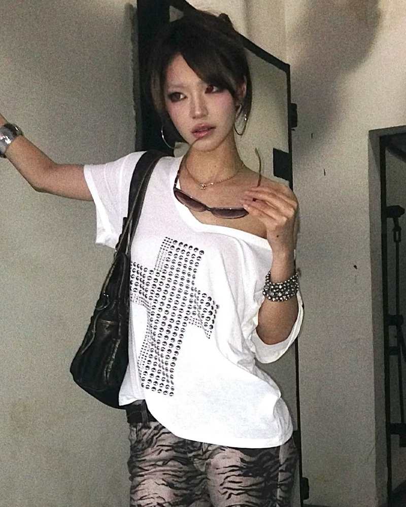 Rhinestone Cross Top