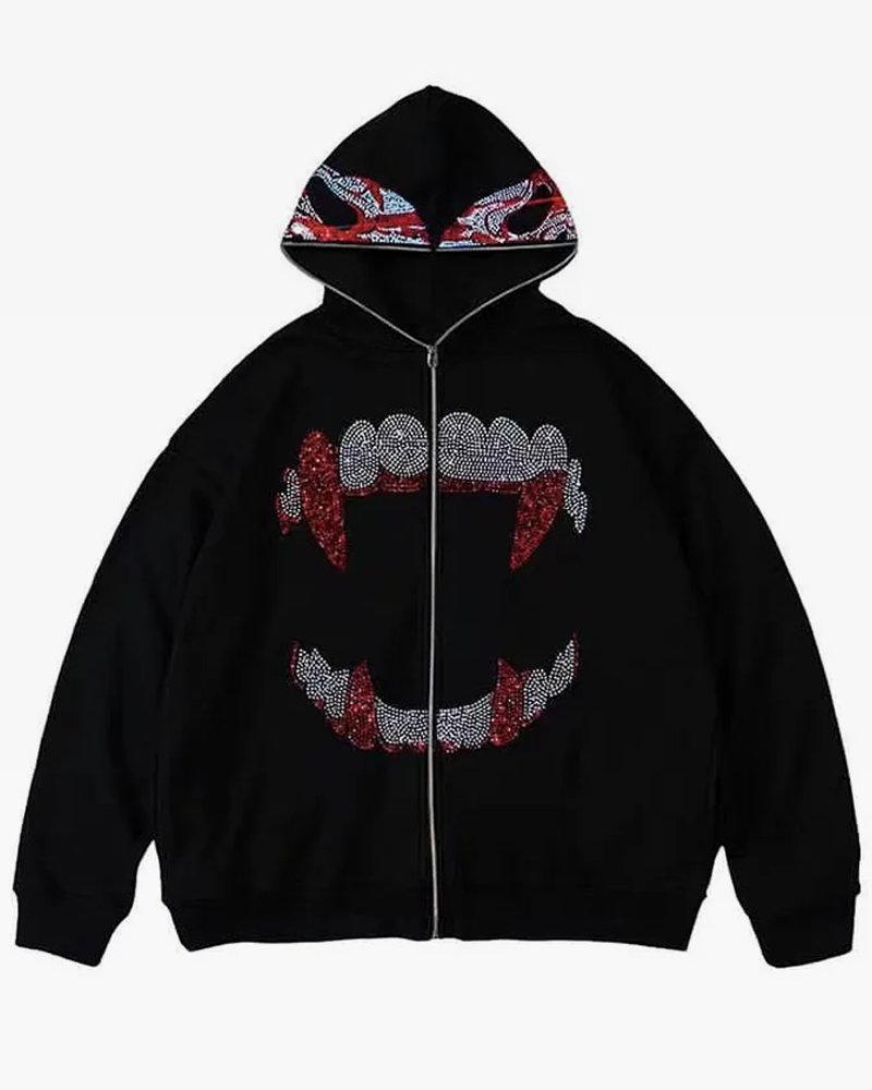 Black Rhinestone Hoodie
