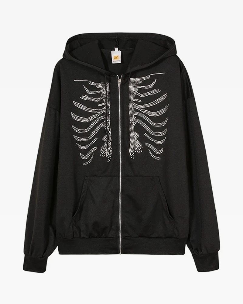 Rhinestone Skeleton Hoodie