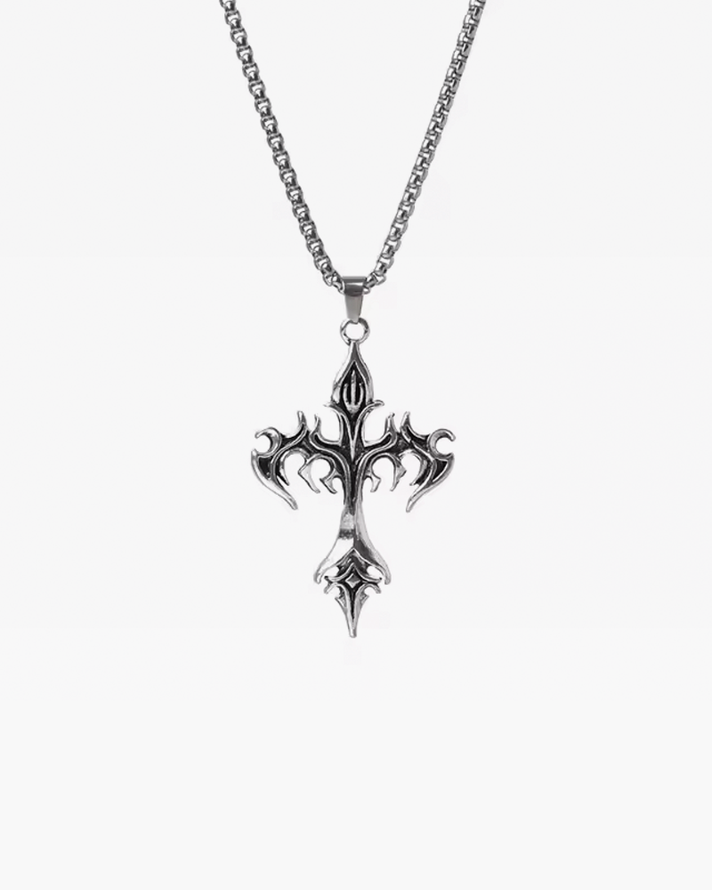 Flame Cross Necklace