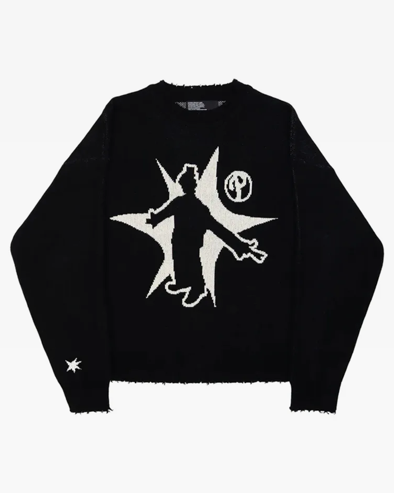 Black graphic sweater hotsell