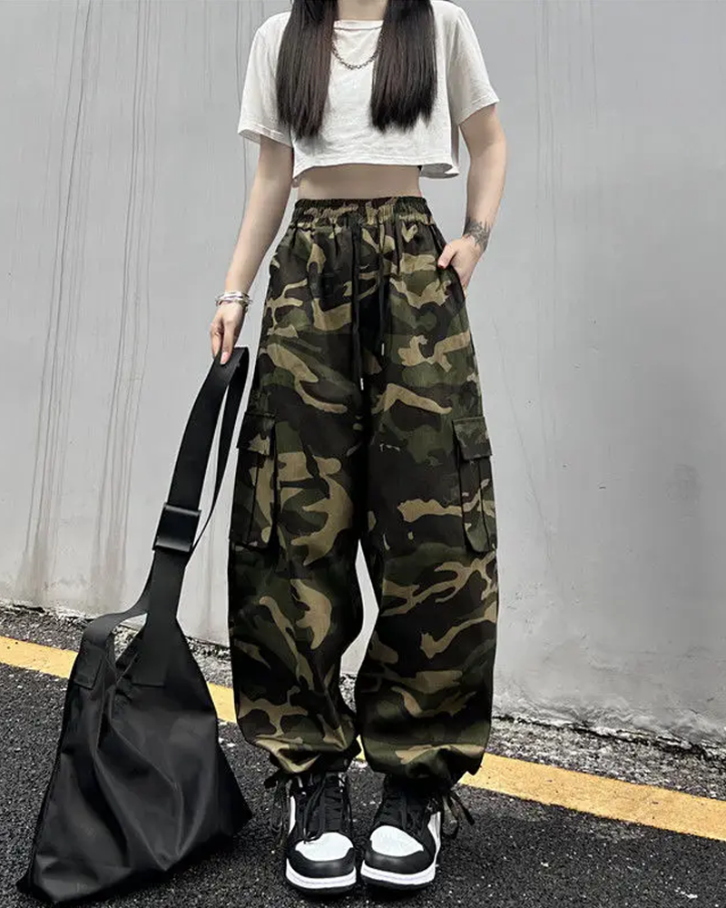Camo Baggy Pants Womens | Y2K Wave Camo Baggy Pants Womens | Y2K Wave