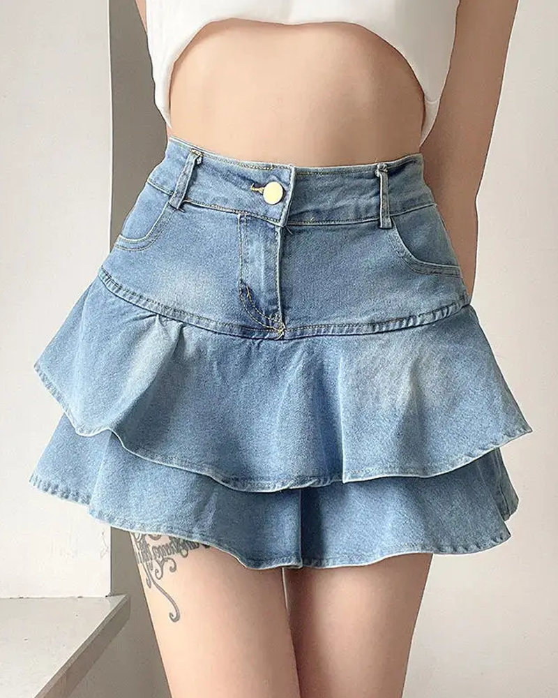 Denim Mini Skirt Y2K