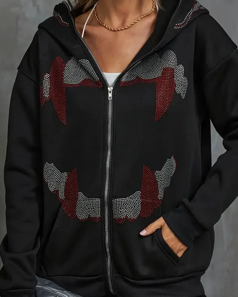 Black Rhinestone Hoodie