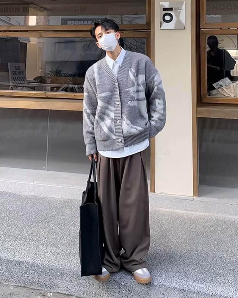 Mens Graphic Cardigan