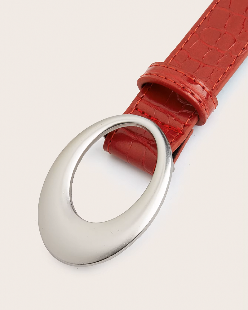 Belt With Oval Buckle