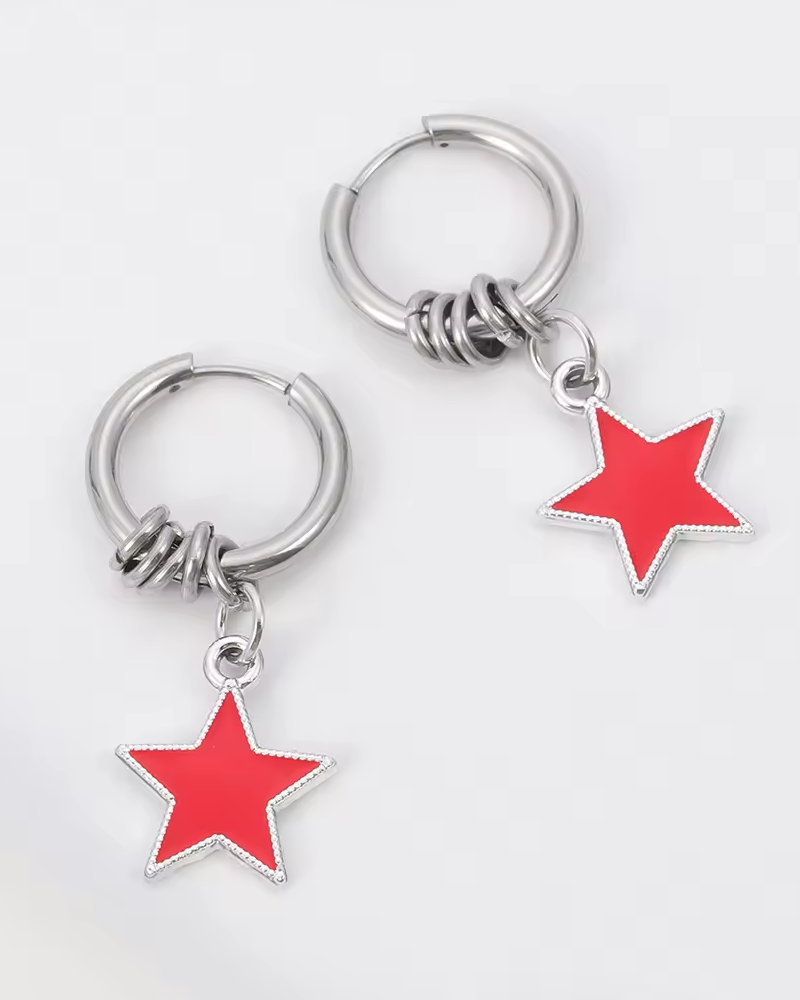 Star Hoop Earrings