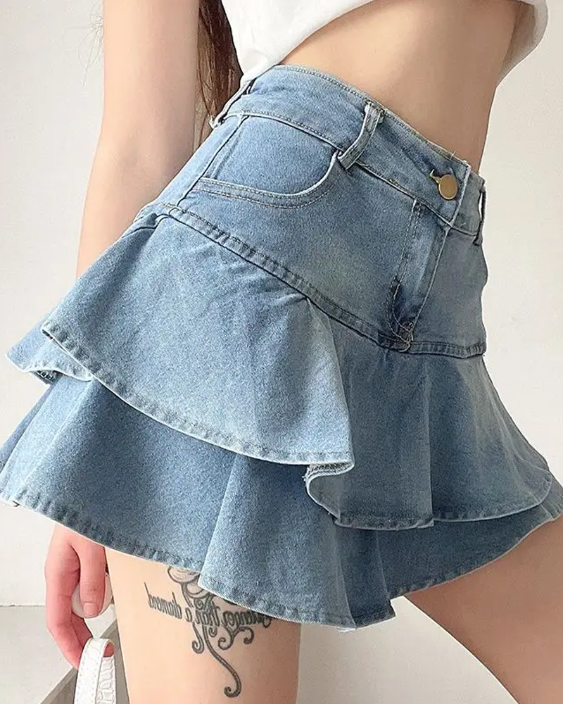 Denim Mini Skirt Y2K