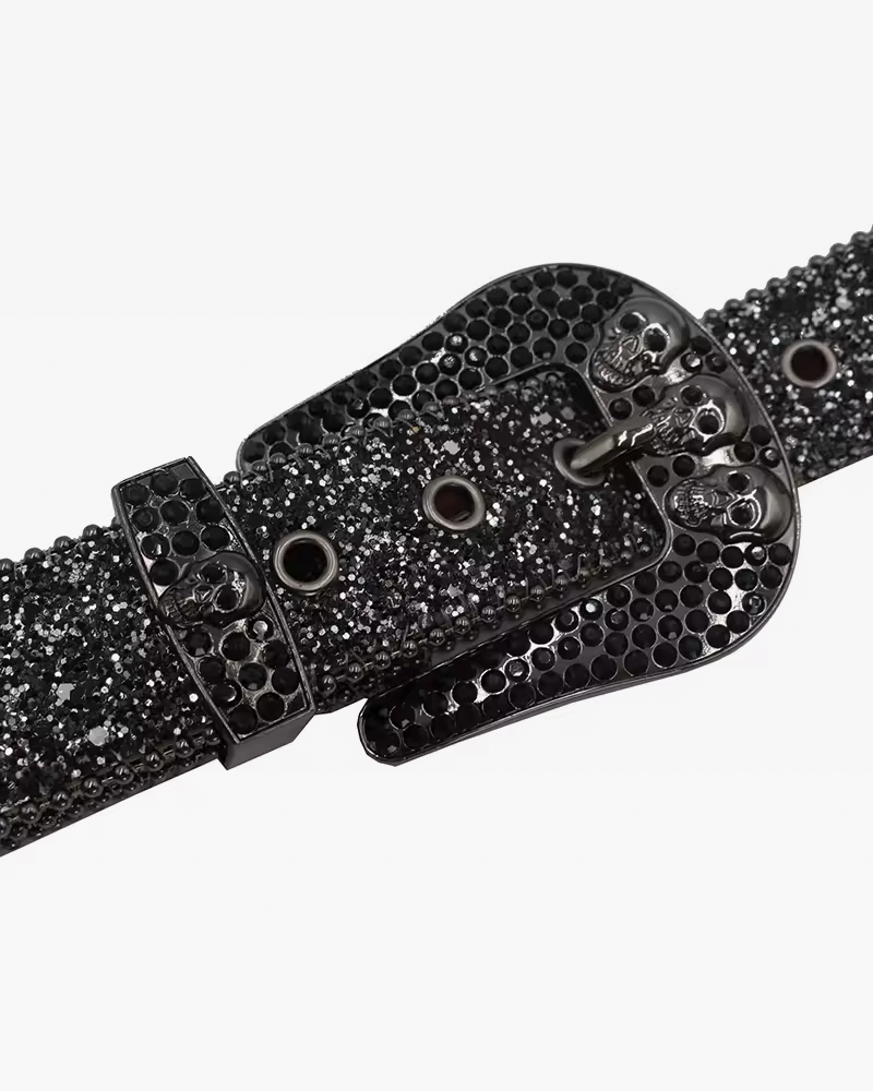 Black Rhinestone Western Belt