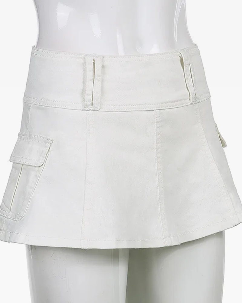 White Mini Skirt Y2K