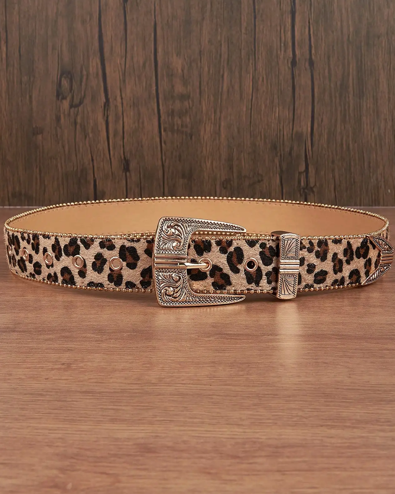 Leopard Print Belt Men
