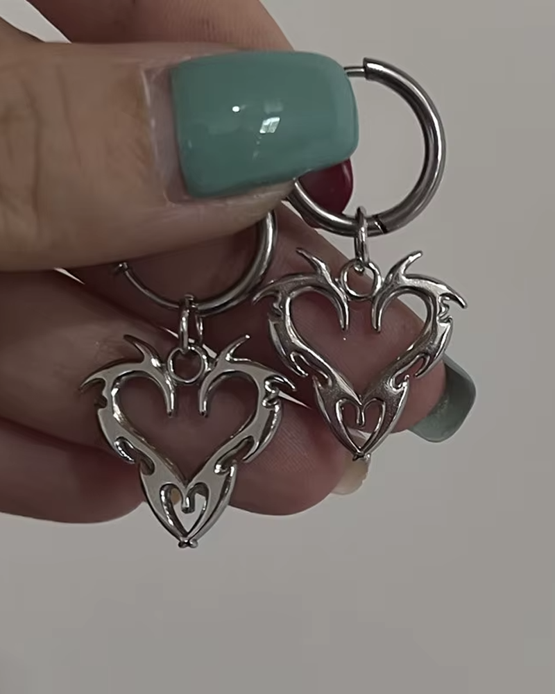 Flame Heart Earrings