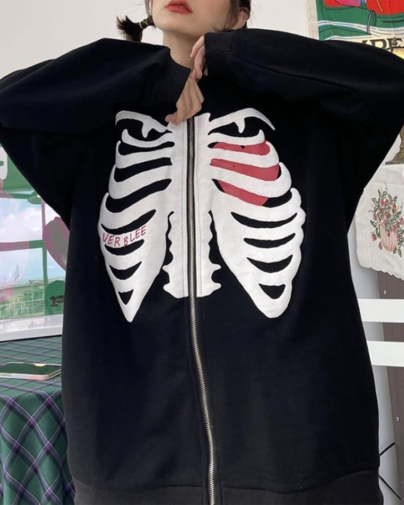 Black Skeleton Hoodie