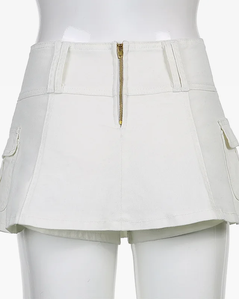 White Mini Skirt Y2K