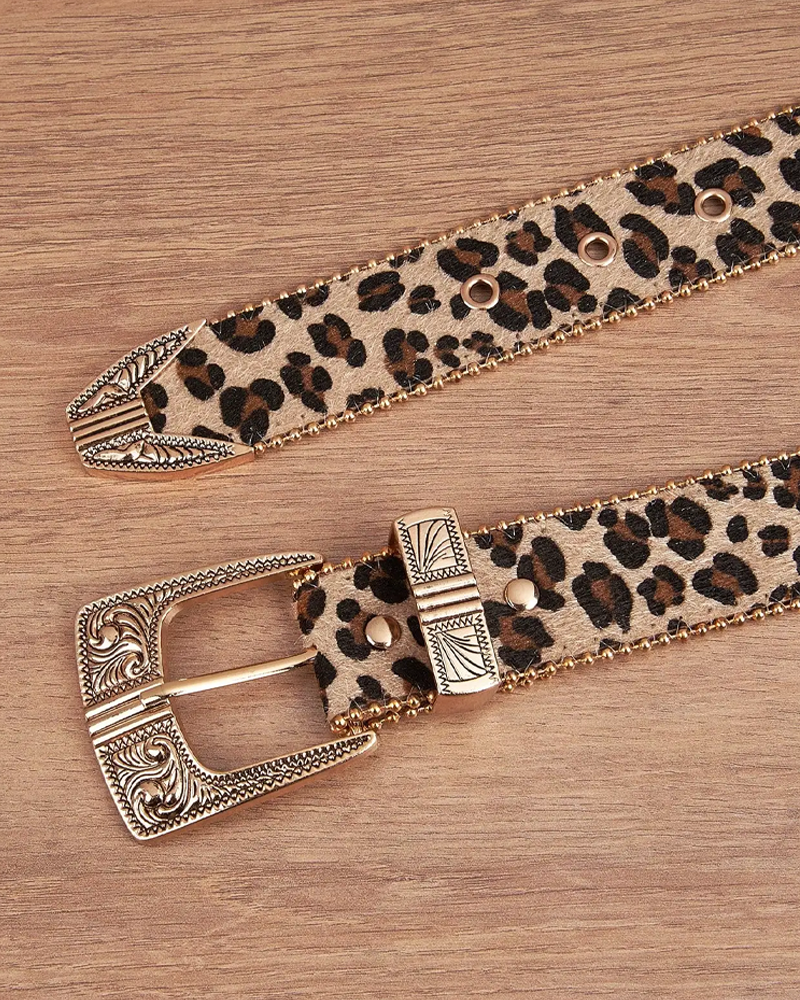 Leopard Print Belt Men