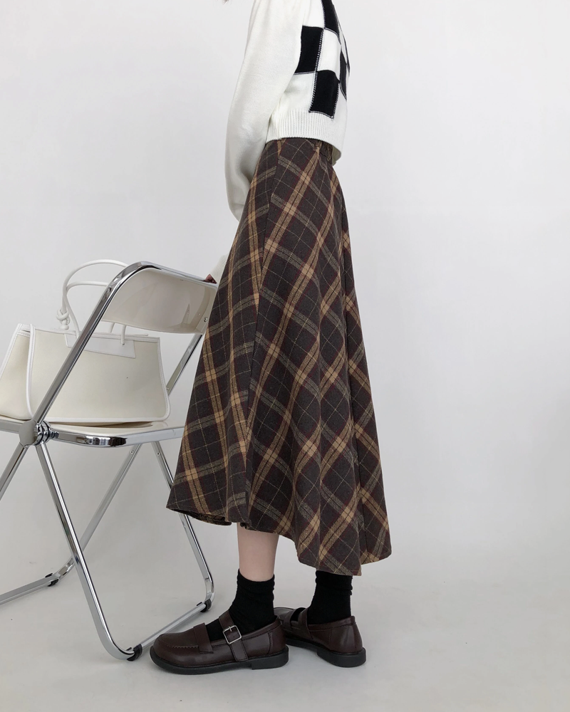 Midi Plaid Skirt