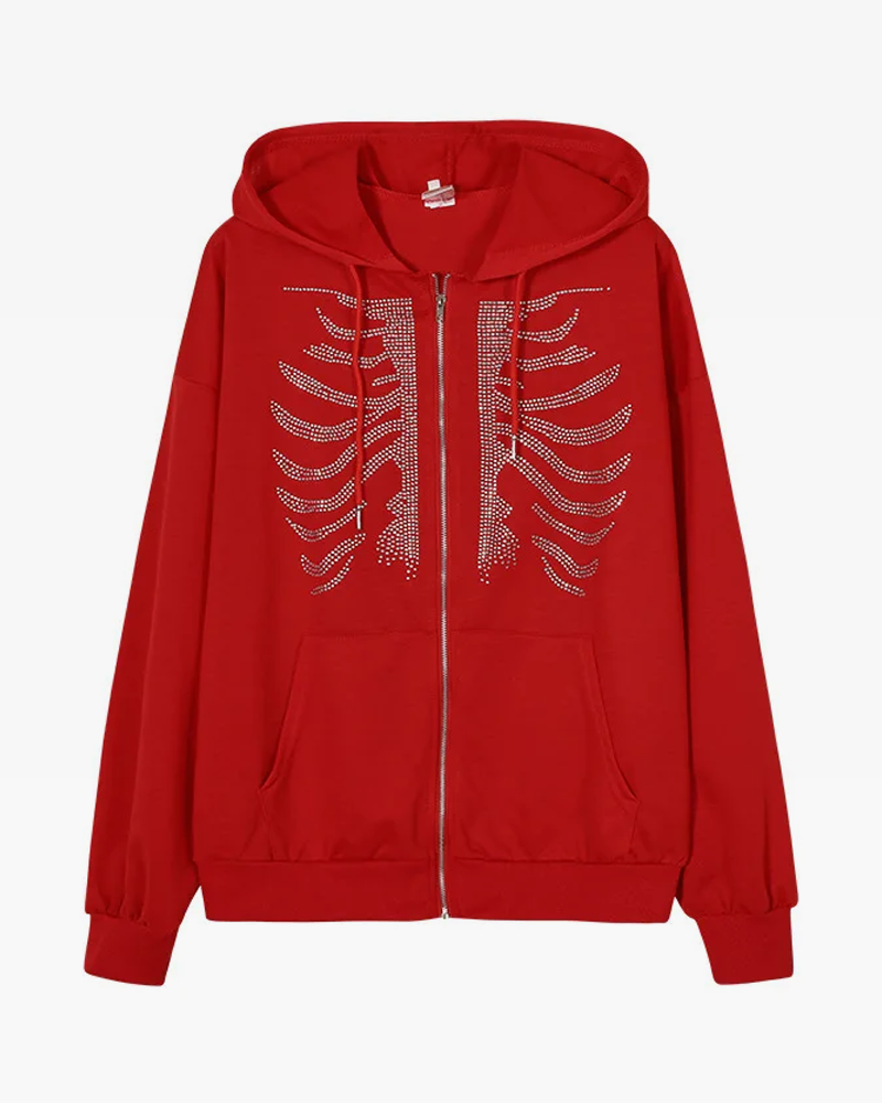 Rhinestone Skeleton Hoodie