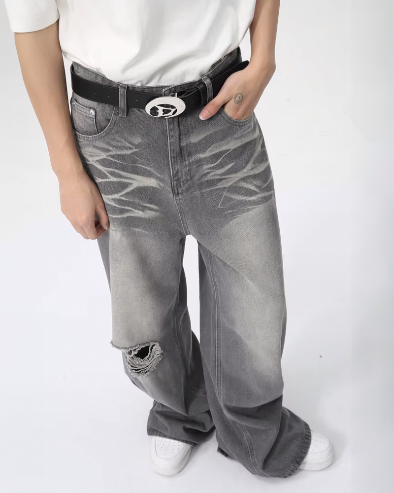 Gray Jeans Baggy