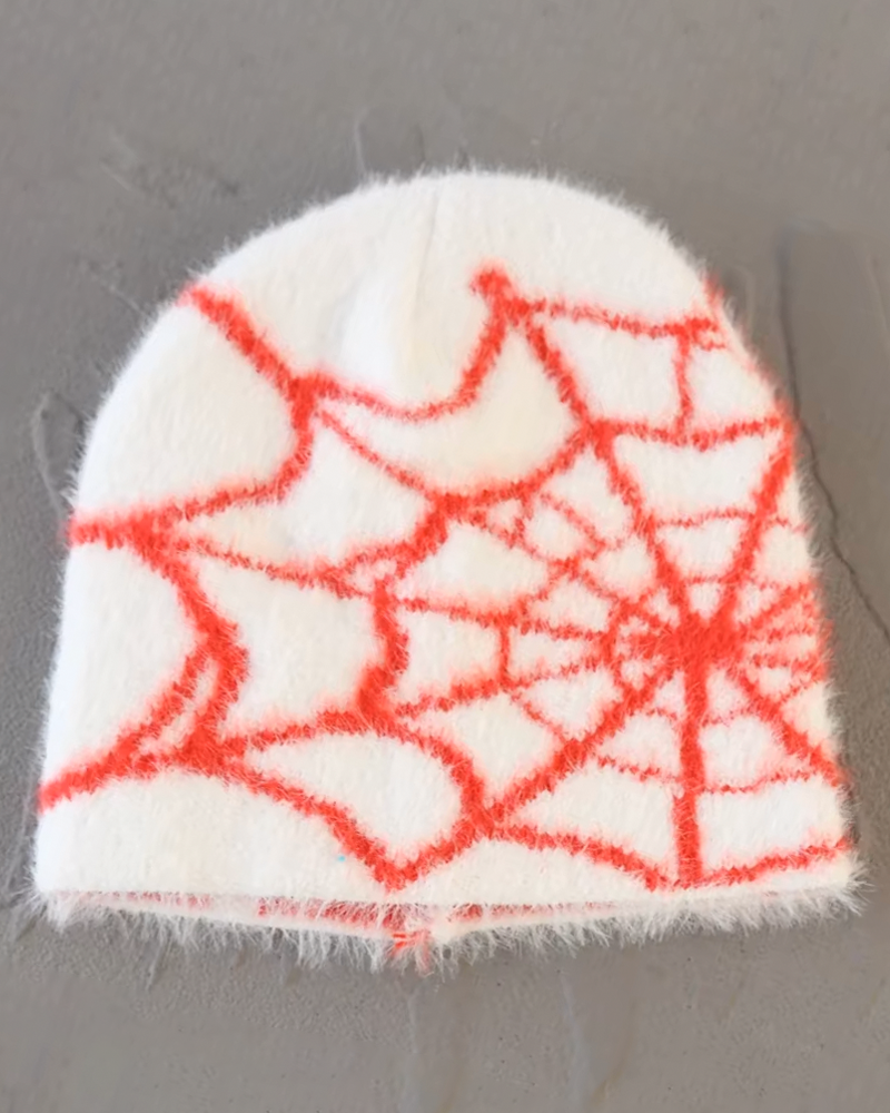 Spider Web Beanie Y2K