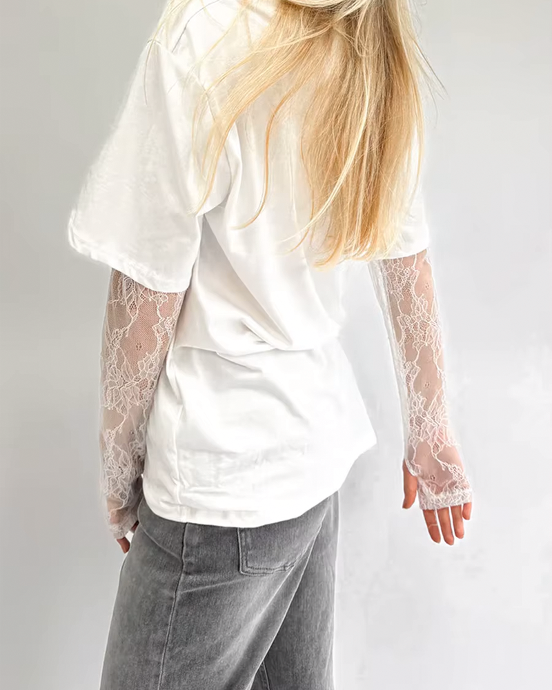 T Shirt Lace Sleeves