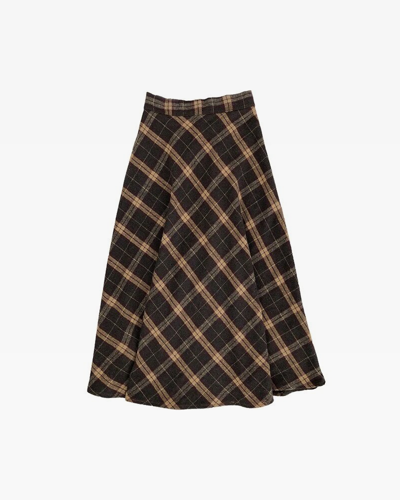 Midi Plaid Skirt