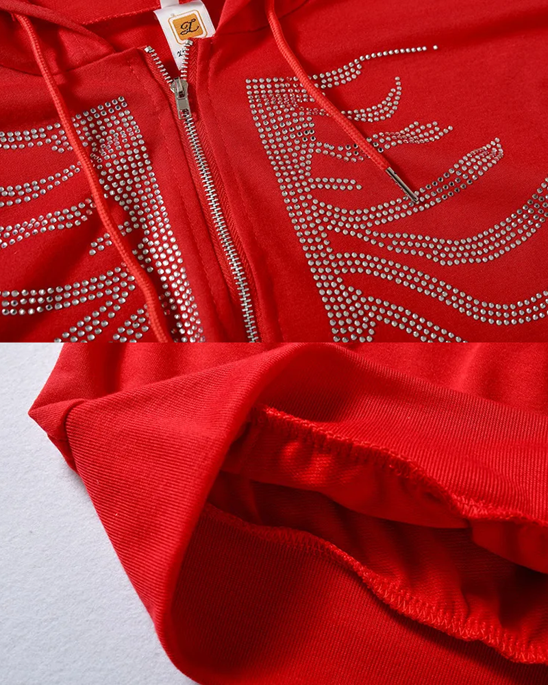 Rhinestone Skeleton Hoodie