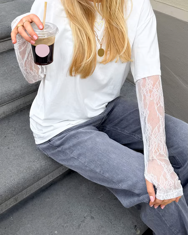 T Shirt Lace Sleeves