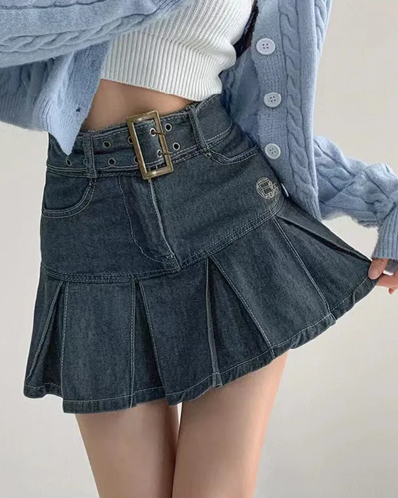 Dark Blue Denim Skirt