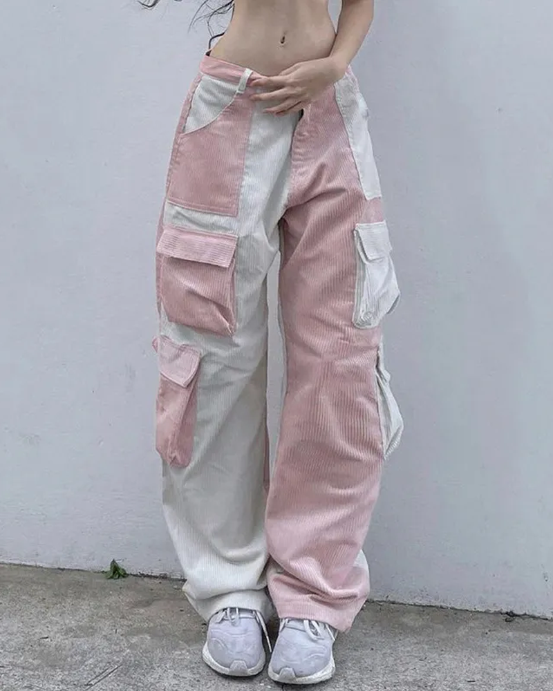 Women's pink Cargo Pants, Cargo Trousers Pants for Women