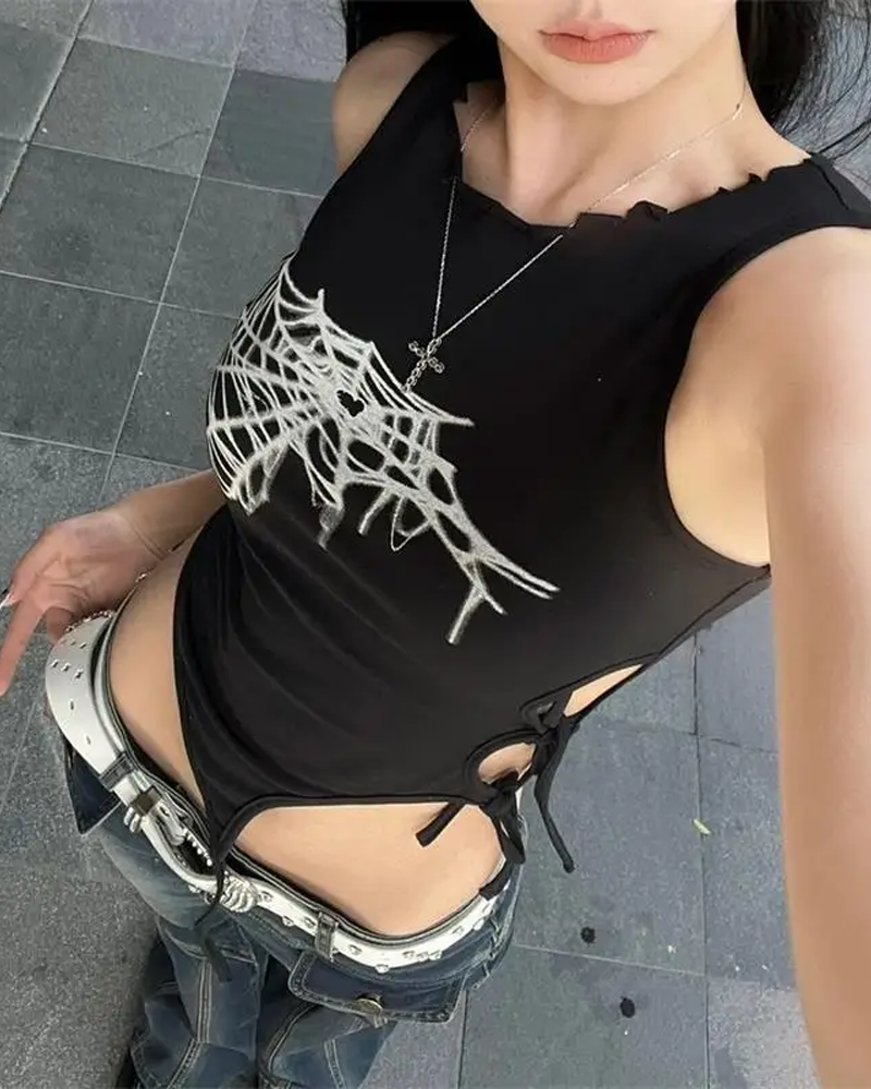 Spider Web Tank Top