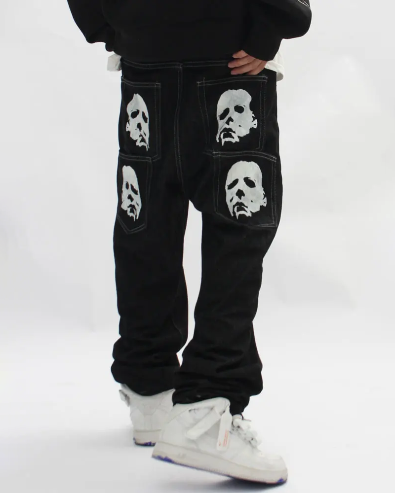 Sold❌ Y2k Southpole Black Baggy Jeans Skull Paisley Graphic