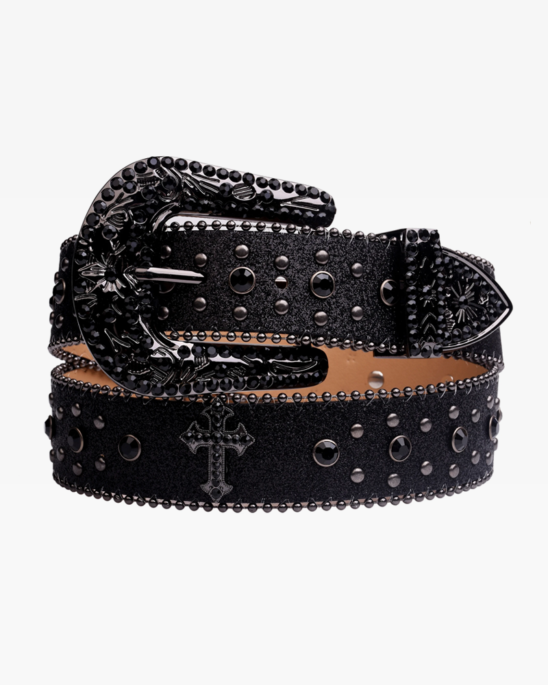 Rhinestone Belt Black