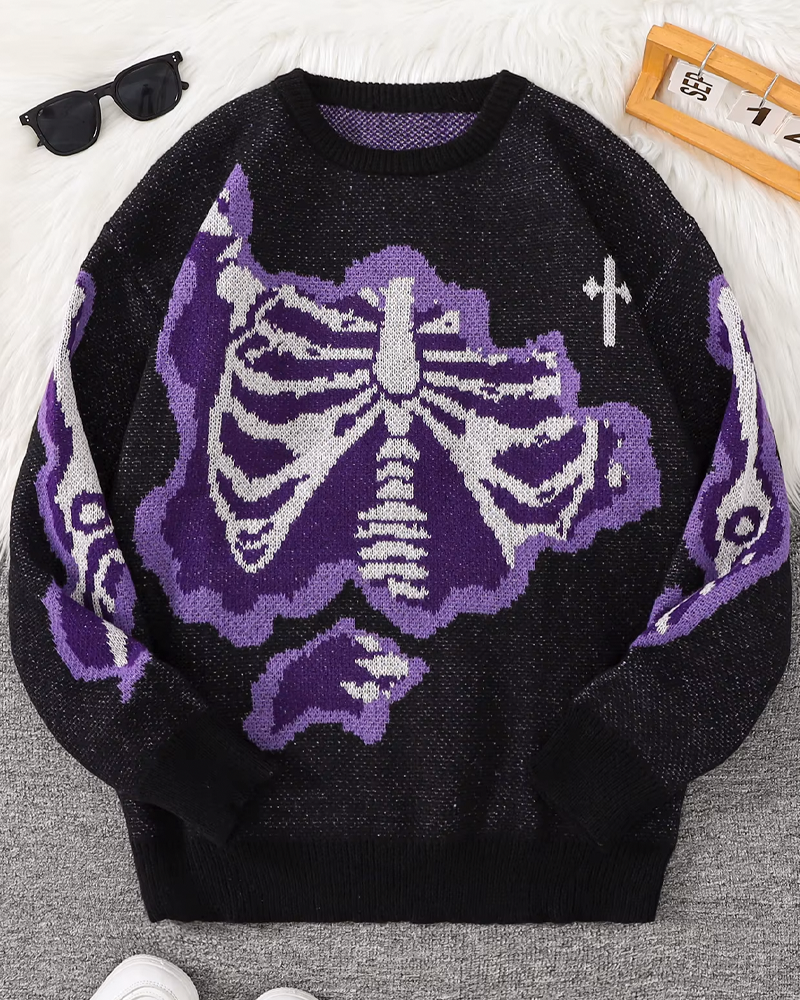 Purple Skeleton Sweater