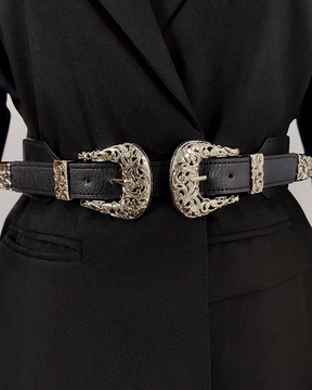 Double Buckle Western Belt