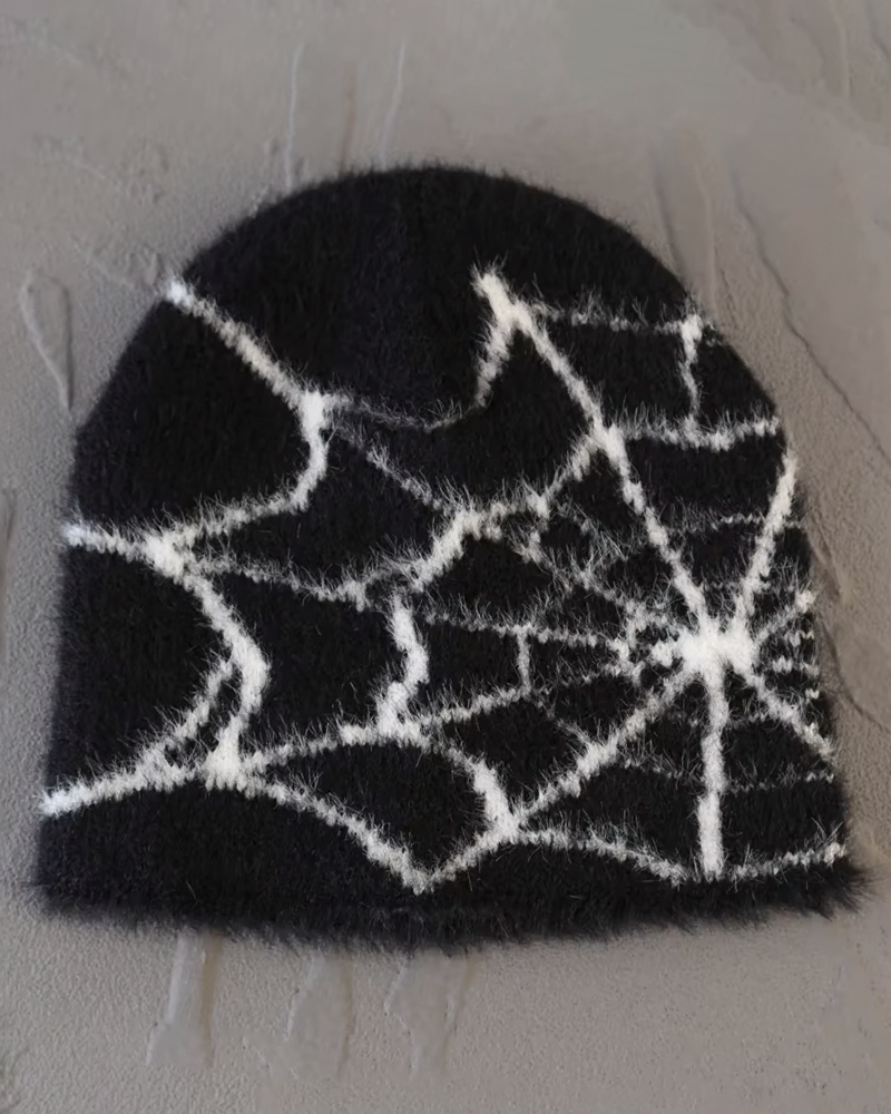 Spider Web Beanie Y2K