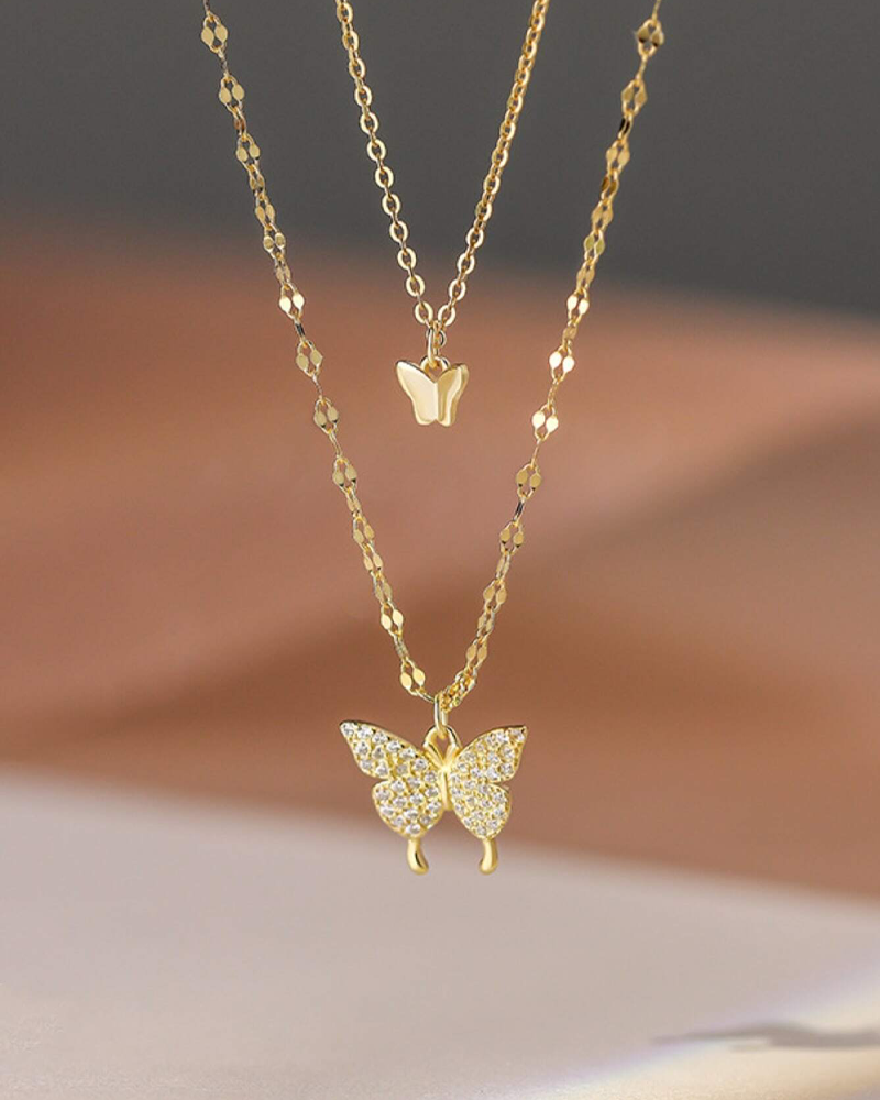 Double Butterfly Necklace