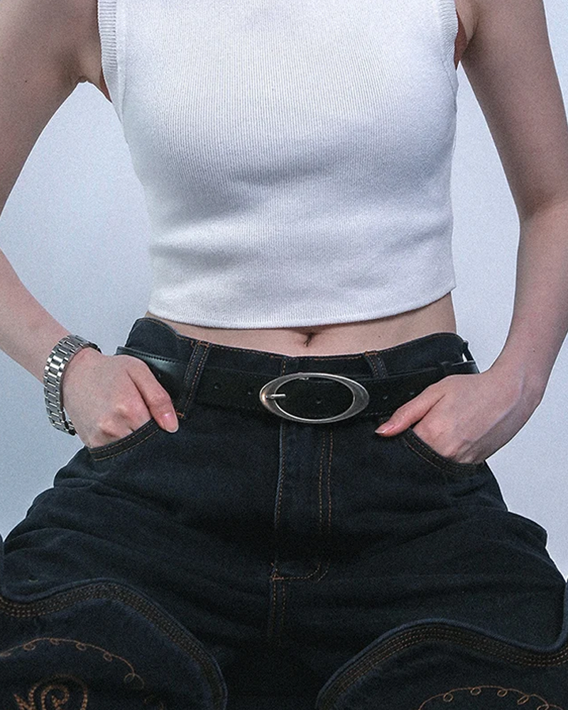 ベルト 00s Italy Archive Oval Buckle Belt y2k Oval Buckle Belt | Y2K Wave
