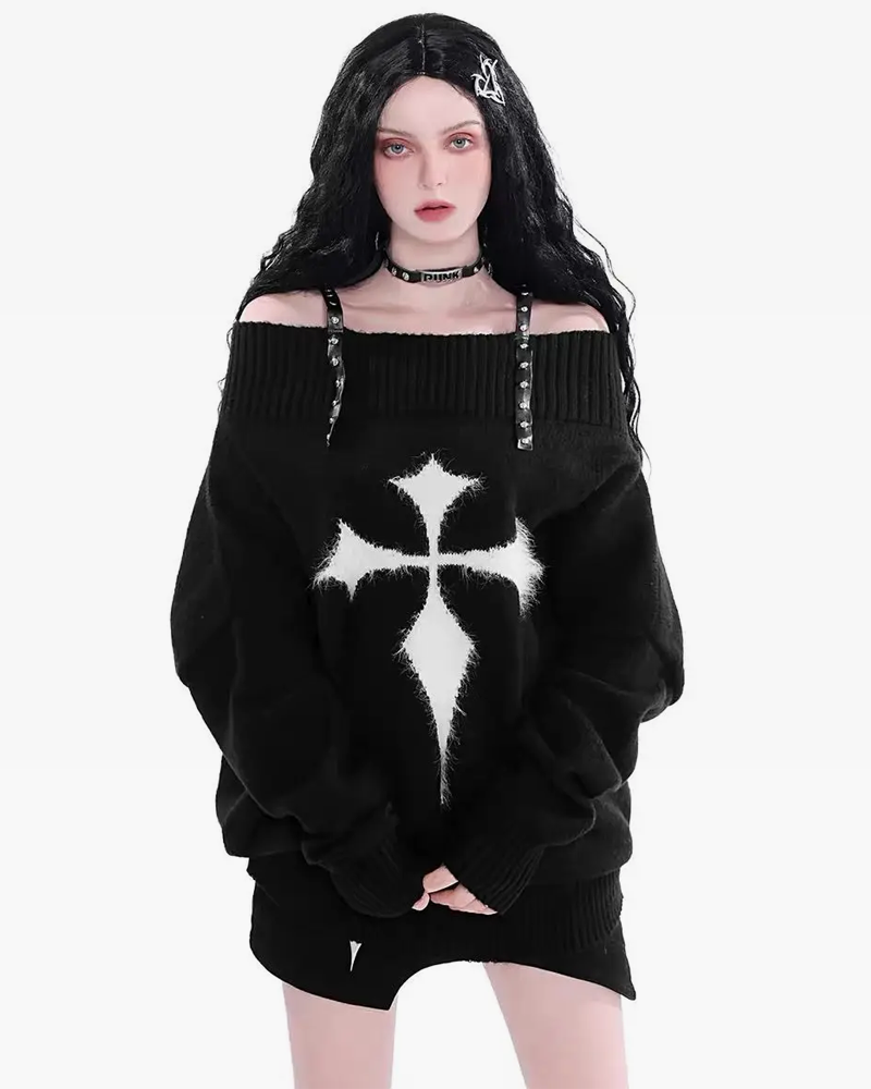 Cross Knitted Sweater