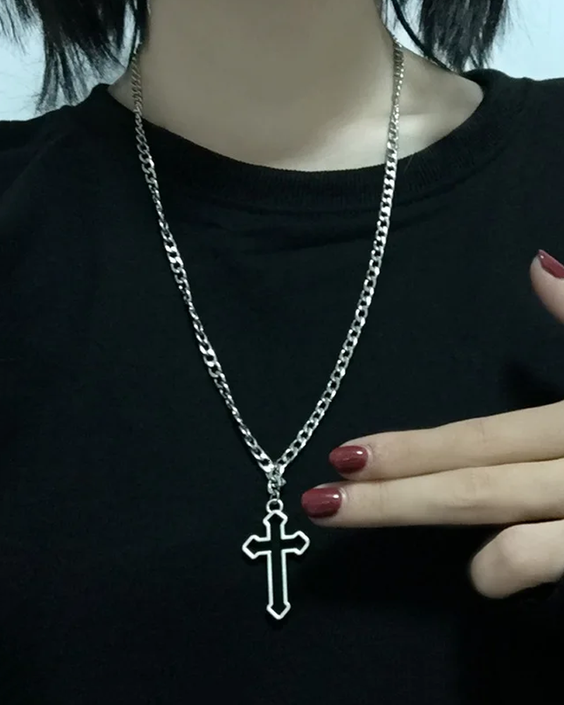 Hollow Cross Necklace | Y2K Wave