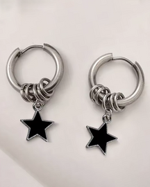 Star Hoop Earrings