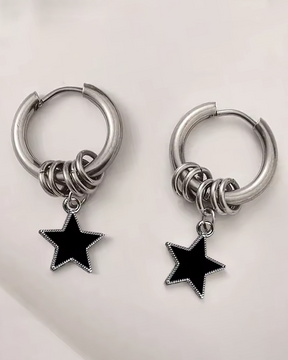 Star Hoop Earrings