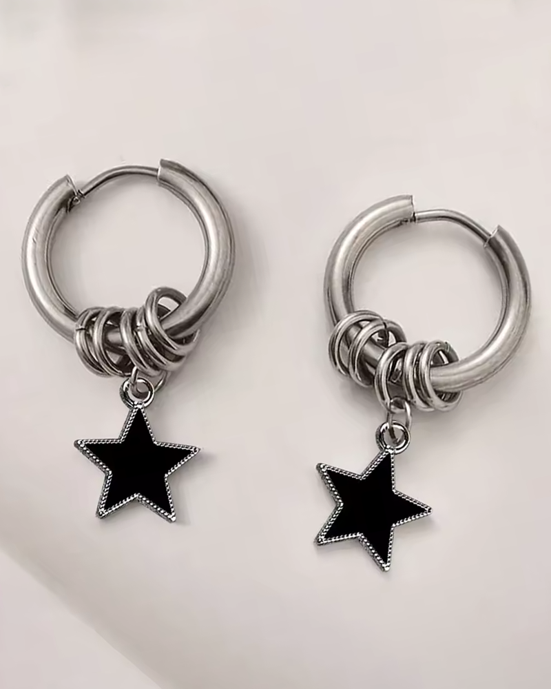 Star Hoop Earrings