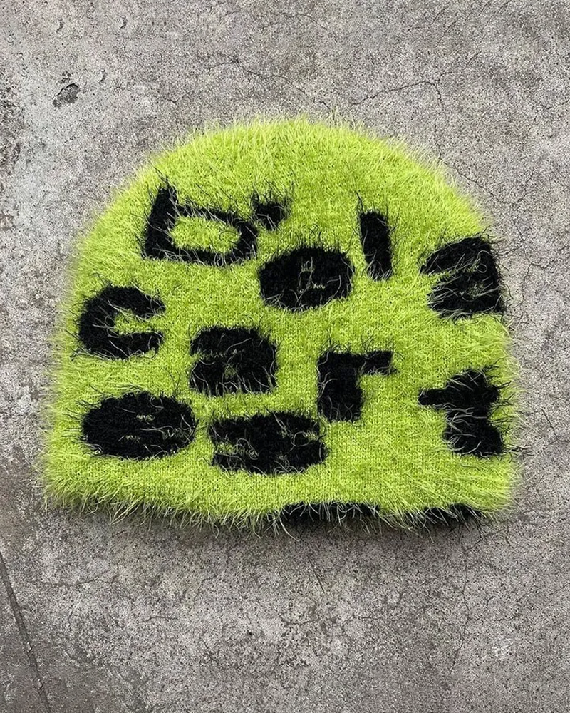 Green Y2K Beanie